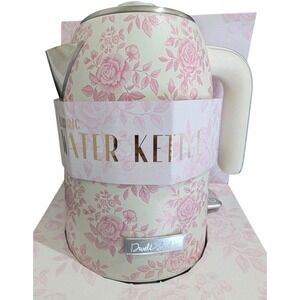 DwellStudio‎ Electric Water Kettle 1.7L 1500W Pink Floral Rose Stainless Steel